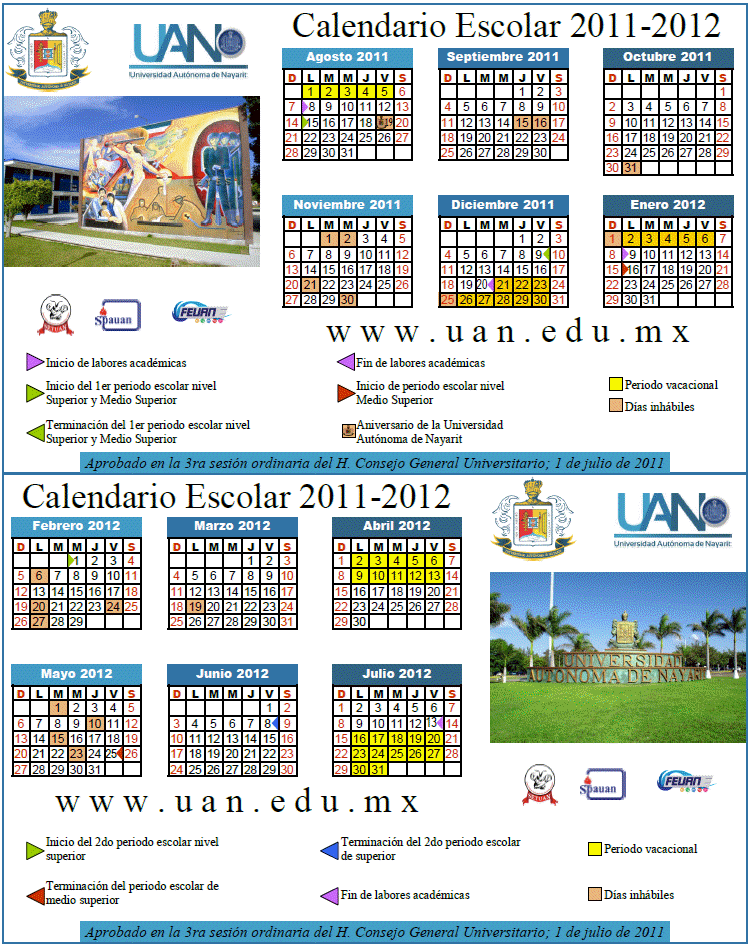 Calendario Escolar 2011-2012 UAN