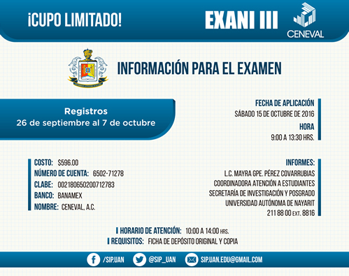 Información para el Examen EXANI III