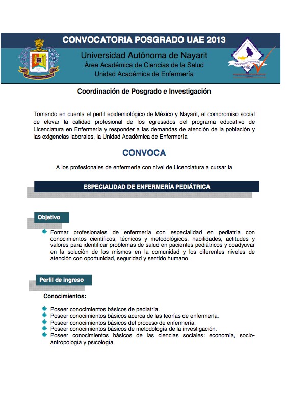 Especialidad Enfermería Pediátrica