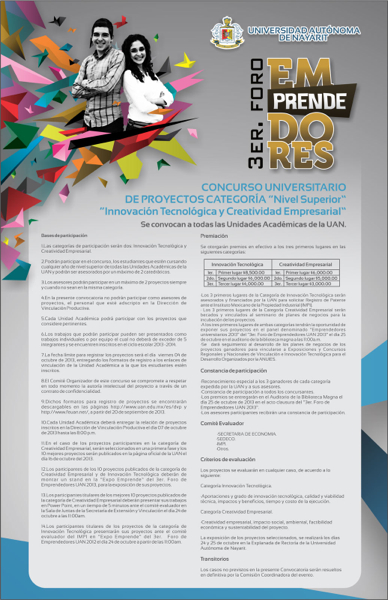 Concurso universitario de proyectos. Nivel Superior 2013
