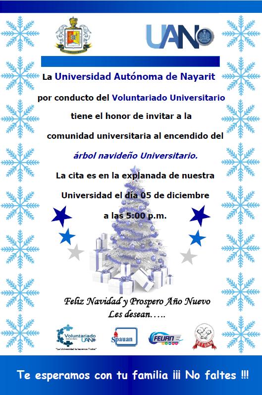 Invitación al encendido del Árbol Navideño Universitario