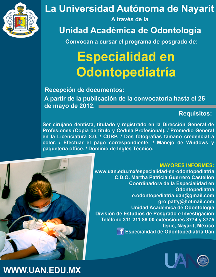 Convocatoria Especialidad en Odontopediatría