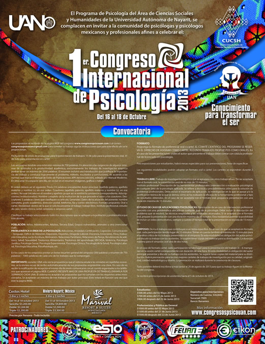 Primer Congreso Internacional de Psicología.