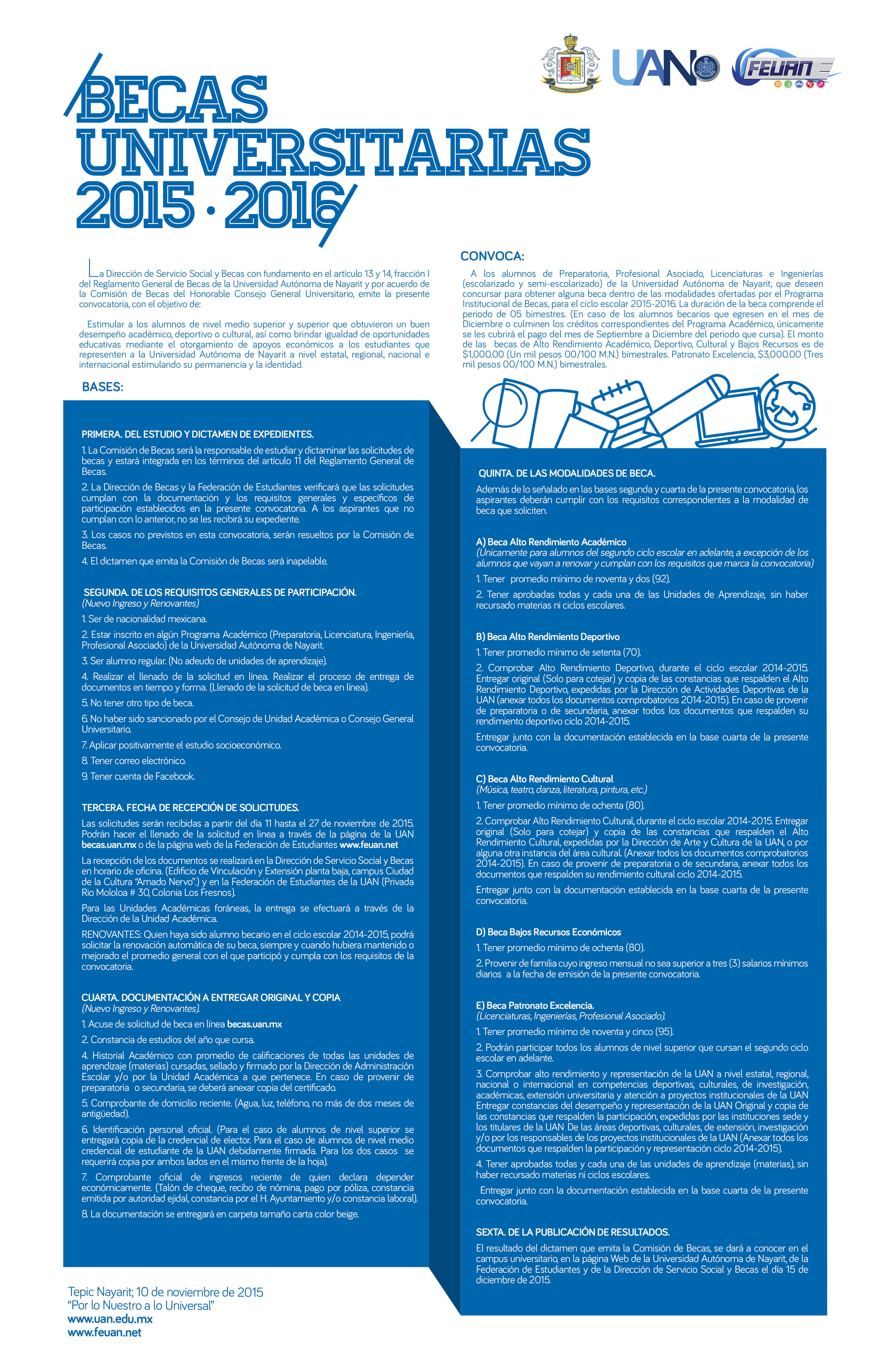Convocatorias Becas Universitarias 2015-2016