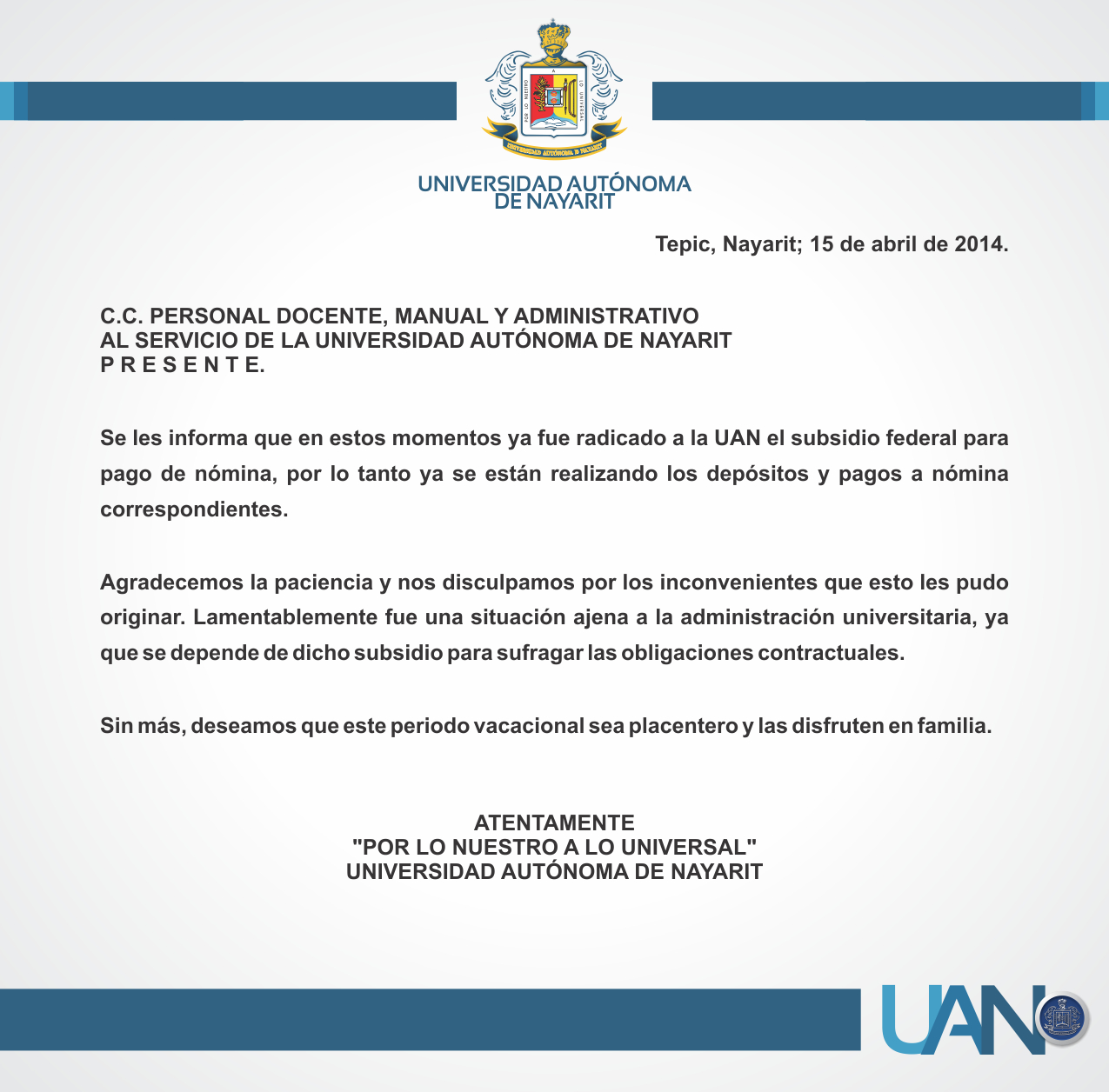 Comunicado Oficial